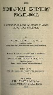 Cover of: The mechanical engineers' pocket-book. by William Kent