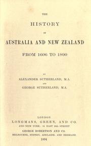 Cover of: The history of Australia and New Zealand from 1606 to 1890