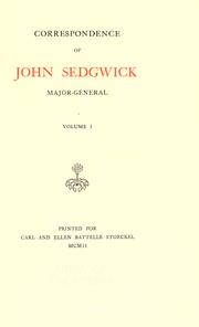 Cover of: Correspondence of John Sedgwick, Major-General by Sedgwick, John