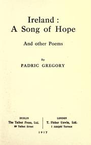Cover of: Ireland: a song of hope and other poems