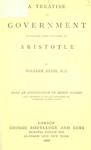 Cover of: A treatise on government by Aristotle