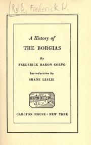 Cover of: A history of the Borgias