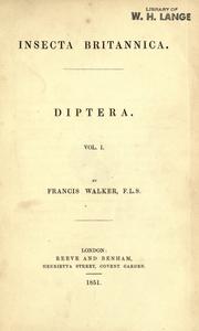 Cover of: Insecta britannica.: Diptera.