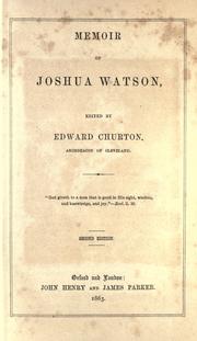 Cover of: Memoir of Joshua Watson by edited by Edward Churton.
