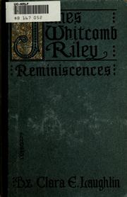Cover of: Reminiscences of James Whitcomb Riley: by Clara E. Laughlin.