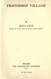 Cover of: Friendship Village by Zona Gale