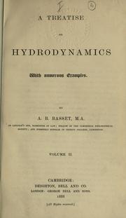 Cover of: Treatise on hydrodynamics by Alfred Barnard Basset