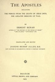 Cover of: The apostles by Ernest Renan