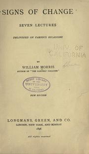Cover of: Signs of change by William Morris