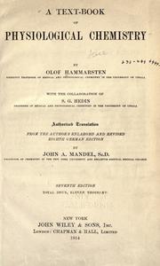 A text-book of physiological chemistry by Hammarsten, Olof
