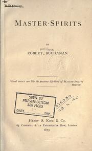 Cover of: Master-spirits by Robert Williams Buchanan