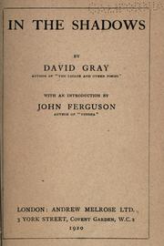 In the shadows by Gray, David, David Gray, John Heath-Stubbs