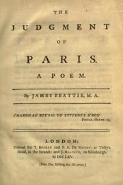 Cover of: The judgement of Paris.: A poem.