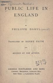 Cover of: Public life in England