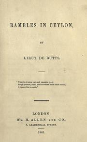 Cover of: Rambles in Ceylon by [Augustus] De Butts