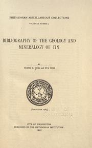 Cover of: Bibliography of the geology and mineralogy of tin by Hess, Frank Lee