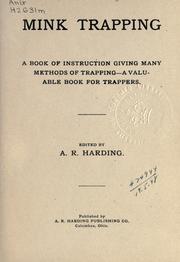 Cover of: Mink trapping by Arthur Robert Harding