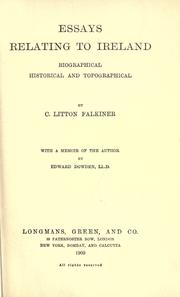 Cover of: Essays relating to Ireland. by Caesar Litton Falkiner