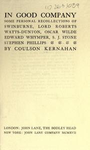 In good company by Coulson Kernahan