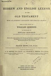Cover of: A Hebrew and English lexicon of the Old Testament with an appendix containing the Biblical Aramaic by Francis Brown, S. R. Driver, Charles A. Briggs