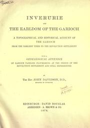 Cover of: Inverurie and the earldom of the Garioch by Davidson, John