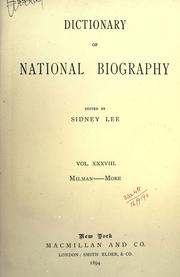 Cover of: Dictionary of national biography by Edited by Leslie Stephen [and Sidney Lee]