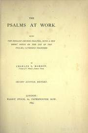 Cover of: The Psalms at work by Church of England