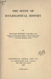 Cover of: The study of Ecclesiastical history