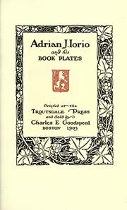 Cover of: Adrian J. Iorio and his book plates. by Adrian J. Iorio