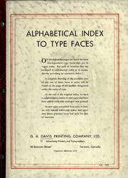 Cover of: Alphabetical index to type faces. by Davis (G.A.) Printing Company, ltd.
