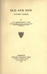 Cover of: Old and new: sundry papers