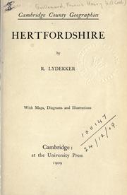 Cover of: Hertfordshire.