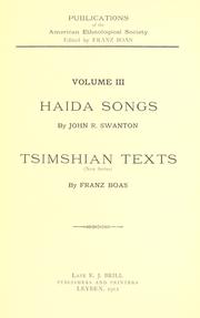Haida songs by John Reed Swanton