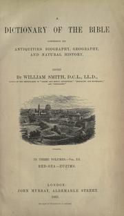 Cover of: A Dictionary of the Bible by edited by William Smith.