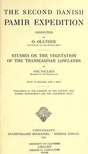 Cover of: Studies on the vegetation of the Transcaspian lowlands by Ove Vilhelm Paulsen