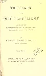 Cover of: The canon of the Old Testament by Herbert Edward Ryle