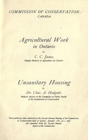 Cover of: Agricultural work in Ontario by C. C. James