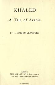 Cover of: Khaled: a tale of Arabia