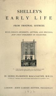 Cover of: Shelley's early life from original sources.