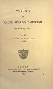 Cover of: Works of Ralph Waldo Emerson. by Ralph Waldo Emerson