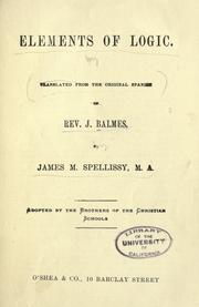 Cover of: Elements of logic.