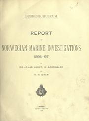 Cover of: Report on Norwegian marine investigations, 1895-97