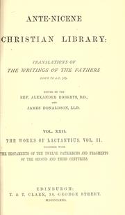 Cover of: The  works of Lactantius