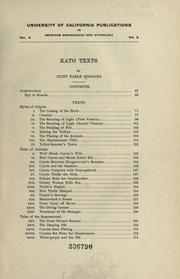 Cover of: Kato texts