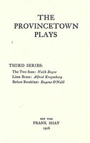 Cover of: The Provincetown plays. by 