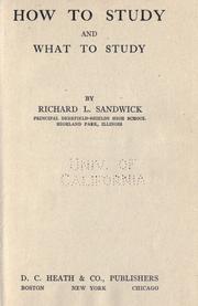 Cover of: How to study and what to study by Richard Lanning Sandwick
