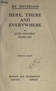 Cover of: My yesterdays by Hamilton, Frederick Spencer Lord