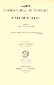 Cover of: Lamb's biographical dictionary of the United States by ed. by John Howard Brown.