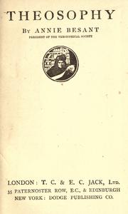 Cover of: Theosophy by Annie Wood Besant