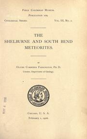 Cover of: The Shelburne and South Bend meteorites by Oliver C. Farrington